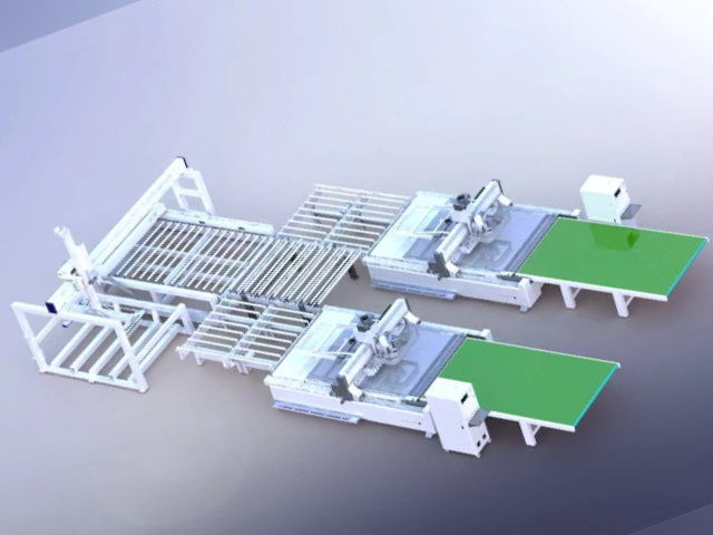 Производственная линия по изготовлению мебели на заказ M12(1+2) с погрузкой с помощью козлового крана.